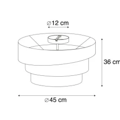 QAZQA Schlafzimmerlampen|Küchenlampen*Moderne Deckenleuchte schwarz 45 cm 3-flammig - Drum Trio