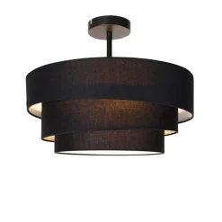 QAZQA Schlafzimmerlampen|Küchenlampen*Moderne Deckenleuchte schwarz 45 cm 3-flammig - Drum Trio