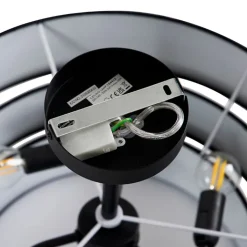 QAZQA Schlafzimmerlampen|Küchenlampen*Moderne Deckenleuchte schwarz 45 cm 3-flammig - Drum Trio