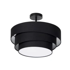 QAZQA Schlafzimmerlampen|Küchenlampen*Moderne Deckenleuchte schwarz 45 cm 3-flammig - Drum Trio