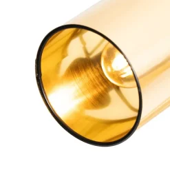 QAZQA Deckenstrahler|Aufbaustrahler*Moderne Deckenleuchte schwarz mit goldenem 3-Licht - Lofty