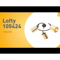 QAZQA Deckenstrahler|Aufbaustrahler*Moderne Deckenleuchte schwarz mit goldenem 3-Licht - Lofty