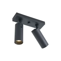 QAZQA Professional Led-Deckenleuchten|Deckenleuchten*Moderne Deckenleuchte Schwarz inkl. LED Dimmbar 2-flammig - Tate