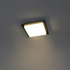 QAZQA Gartenbeleuchtung|Badezimmerlampen*Moderne Deckenleuchte schwarzes Quadrat inkl. LED IP44 - Lys
