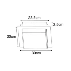 QAZQA Gartenbeleuchtung|Badezimmerlampen*Moderne Deckenleuchte schwarzes Quadrat inkl. LED IP44 - Lys