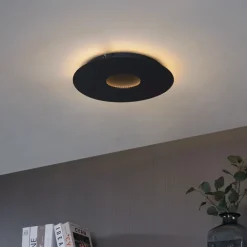 QAZQA Led-Deckenleuchten|Deckenleuchten*Moderne Deckenleuchte Schwarz 40cm inkl. LED 3-Stufen Dimmbar - Morning