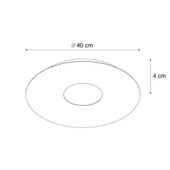 QAZQA Led-Deckenleuchten|Deckenleuchten*Moderne Deckenleuchte Schwarz 40cm inkl. LED 3-Stufen Dimmbar - Morning