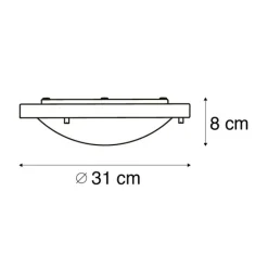 QAZQA Gartenbeleuchtung|Badezimmerlampen*Moderne Deckenleuchte schwarz IP44 - Yuma 31