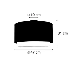QAZQA Deckenleuchten|Wohnzimmerlampen*Moderne Deckenleuchte schwarz mit goldenem 47 cm Duo-Schirm - Combi