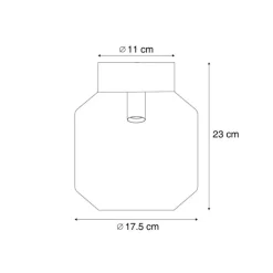 QAZQA Deckenleuchten|Wohnzimmerlampen*Moderne Deckenleuchte schwarz mit Rauchglas - Stiklo