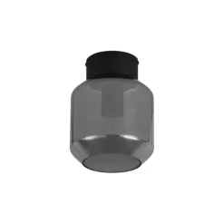 QAZQA Deckenleuchten|Wohnzimmerlampen*Moderne Deckenleuchte schwarz mit Rauchglas - Stiklo