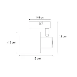 QAZQA Deckenstrahler|Aufbaustrahler*Moderne Deckenleuchte Schwarz mit rundem Rauchglas - Cilin