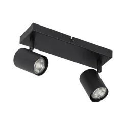 QAZQA Schlafzimmerlampen|Küchenlampen*Moderne Deckenleuchte schwarz 2-flammig Verstellbar Rechteckig - Jeana