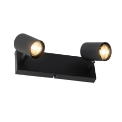 QAZQA Schlafzimmerlampen|Küchenlampen*Moderne Deckenleuchte schwarz 2-flammig Verstellbar Rechteckig - Jeana