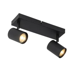 QAZQA Schlafzimmerlampen|Küchenlampen*Moderne Deckenleuchte schwarz 2-flammig Verstellbar Rechteckig - Jeana