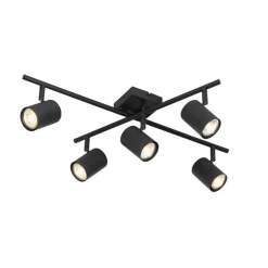 QAZQA Deckenstrahler|Aufbaustrahler*Moderne Deckenleuchte schwarz 5-flammig verstellbar quadratisch - Jeana