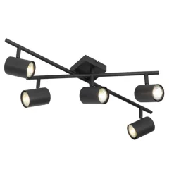 QAZQA Deckenstrahler|Aufbaustrahler*Moderne Deckenleuchte schwarz 5-flammig verstellbar quadratisch - Jeana