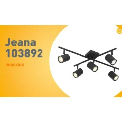 QAZQA Deckenstrahler|Aufbaustrahler*Moderne Deckenleuchte schwarz 5-flammig verstellbar quadratisch - Jeana