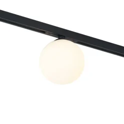 QAZQA Deckenstrahler|Aufbaustrahler*Moderne Deckenleuchte schwarz mit weißem Glas für 1-Phasen-Schienensystem - Slimline Eira