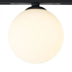 QAZQA Deckenstrahler|Aufbaustrahler*Moderne Deckenleuchte schwarz mit weißem Glas für 1-Phasen-Schienensystem - Slimline Eira