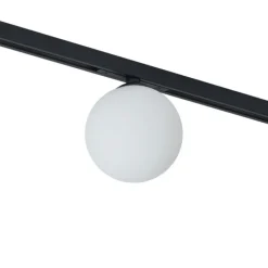 QAZQA Deckenstrahler|Aufbaustrahler*Moderne Deckenleuchte schwarz mit weißem Glas für 1-Phasen-Schienensystem - Slimline Eira