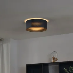 QAZQA Schlafzimmerlampen|Küchenlampen*Moderne Deckenleuchte Schwarz Transparent 40cm inkl. LED 3-Stufen Dimmbar - Sue