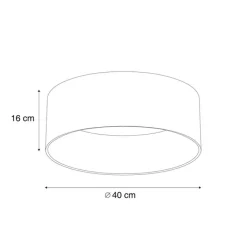 QAZQA Schlafzimmerlampen|Küchenlampen*Moderne Deckenleuchte Schwarz Transparent 40cm inkl. LED 3-Stufen Dimmbar - Sue