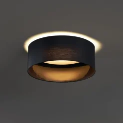 QAZQA Schlafzimmerlampen|Küchenlampen*Moderne Deckenleuchte Schwarz Transparent 40cm inkl. LED 3-Stufen Dimmbar - Sue