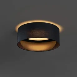 QAZQA Schlafzimmerlampen|Küchenlampen*Moderne Deckenleuchte Schwarz Transparent 40cm inkl. LED 3-Stufen Dimmbar - Sue