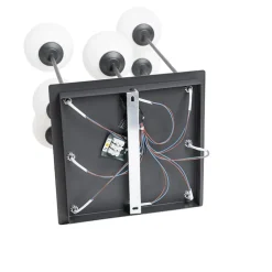 QAZQA Deckenleuchten|Wohnzimmerlampen*Moderne Deckenleuchte schwarz mit Opalglas 9 Lichter - Athens