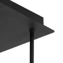 QAZQA Deckenleuchten|Esszimmerlampen*Moderne Deckenleuchte schwarz 9-Licht mit Rauchglas - Athen