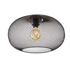 QAZQA Deckenleuchten|Wohnzimmerlampen*Moderne Deckenleuchte schwarz 45 cm - Mesh Ball