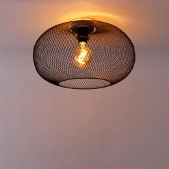 QAZQA Deckenleuchten|Wohnzimmerlampen*Moderne Deckenleuchte schwarz 45 cm - Mesh Ball