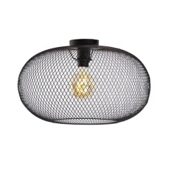 QAZQA Deckenleuchten|Wohnzimmerlampen*Moderne Deckenleuchte schwarz 45 cm - Mesh Ball