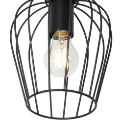 QAZQA Deckenleuchten|Wohnzimmerlampen*Moderne Deckenleuchte Schwarz Draht - Palica