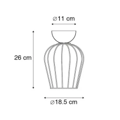 QAZQA Deckenleuchten|Wohnzimmerlampen*Moderne Deckenleuchte Schwarz Draht - Palica