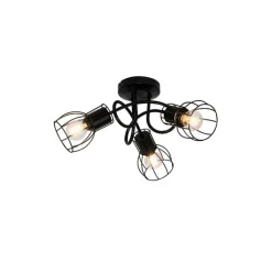 QAZQA Deckenstrahler|Aufbaustrahler*Moderne Deckenleuchte schwarz 40 cm rund 3-Licht - Botu