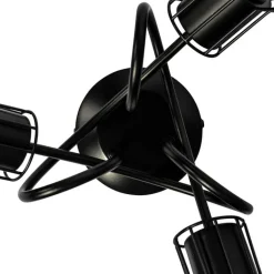 QAZQA Deckenstrahler|Aufbaustrahler*Moderne Deckenleuchte schwarz 40 cm rund 3-Licht - Botu