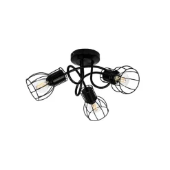 QAZQA Deckenstrahler|Aufbaustrahler*Moderne Deckenleuchte schwarz 40 cm rund 3-Licht - Botu