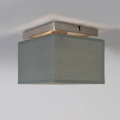 QAZQA Deckenleuchten|Wohnzimmerlampen*Moderne Deckenleuchte Stahl mit grauem Schirm - VT