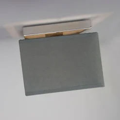 QAZQA Deckenleuchten|Wohnzimmerlampen*Moderne Deckenleuchte Stahl mit grauem Schirm - VT