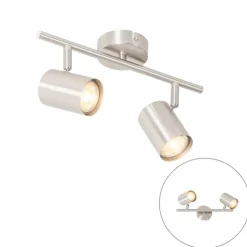 QAZQA Deckenstrahler|Aufbaustrahler*Moderne Deckenleuchte Stahl 2-flammig verstellbar - Jeana