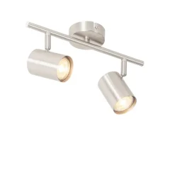 QAZQA Deckenstrahler|Aufbaustrahler*Moderne Deckenleuchte Stahl 2-flammig verstellbar - Jeana