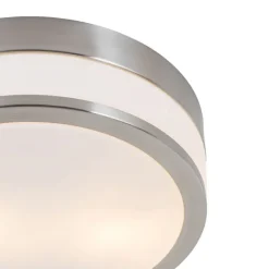 QAZQA Gartenbeleuchtung|Badezimmerlampen*Moderne Deckenleuchte Stahl 28 cm IP44 - Flavi