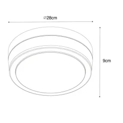 QAZQA Gartenbeleuchtung|Badezimmerlampen*Moderne Deckenleuchte Stahl 28 cm IP44 - Flavi