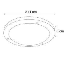 QAZQA Badezimmerlampen|Gartenbeleuchtung*Moderne Deckenleuchte Stahl 41 cm IP44 - Yuma