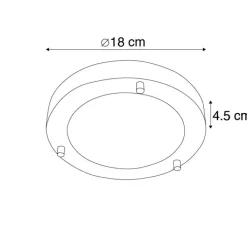 QAZQA Gartenbeleuchtung|Badezimmerlampen*Moderne Deckenleuchte Stahl IP44 - Yuma 18