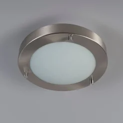 QAZQA Gartenbeleuchtung|Badezimmerlampen*Moderne Deckenleuchte Stahl IP44 - Yuma 18