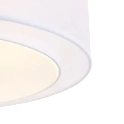 QAZQA Küchenlampen|Deckenleuchten*Moderne Deckenleuchte weiß 50 cm 3-flammig - Drum Duo