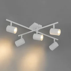 QAZQA Küchenlampen|Deckenstrahler*Moderne Deckenleuchte weiß 5-flammig verstellbar quadratisch - Jeana